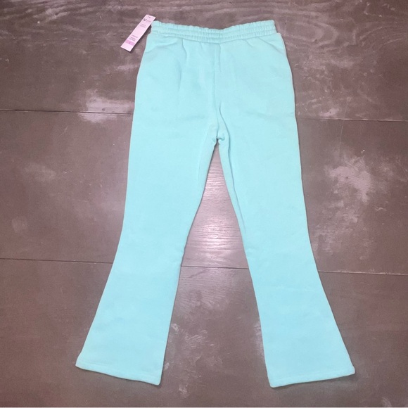 Roxy Teal Blue Silver Sweat Shirt Pull On Bell Pants Set Pullover Girls 6 NWT - Picture 4 of 8